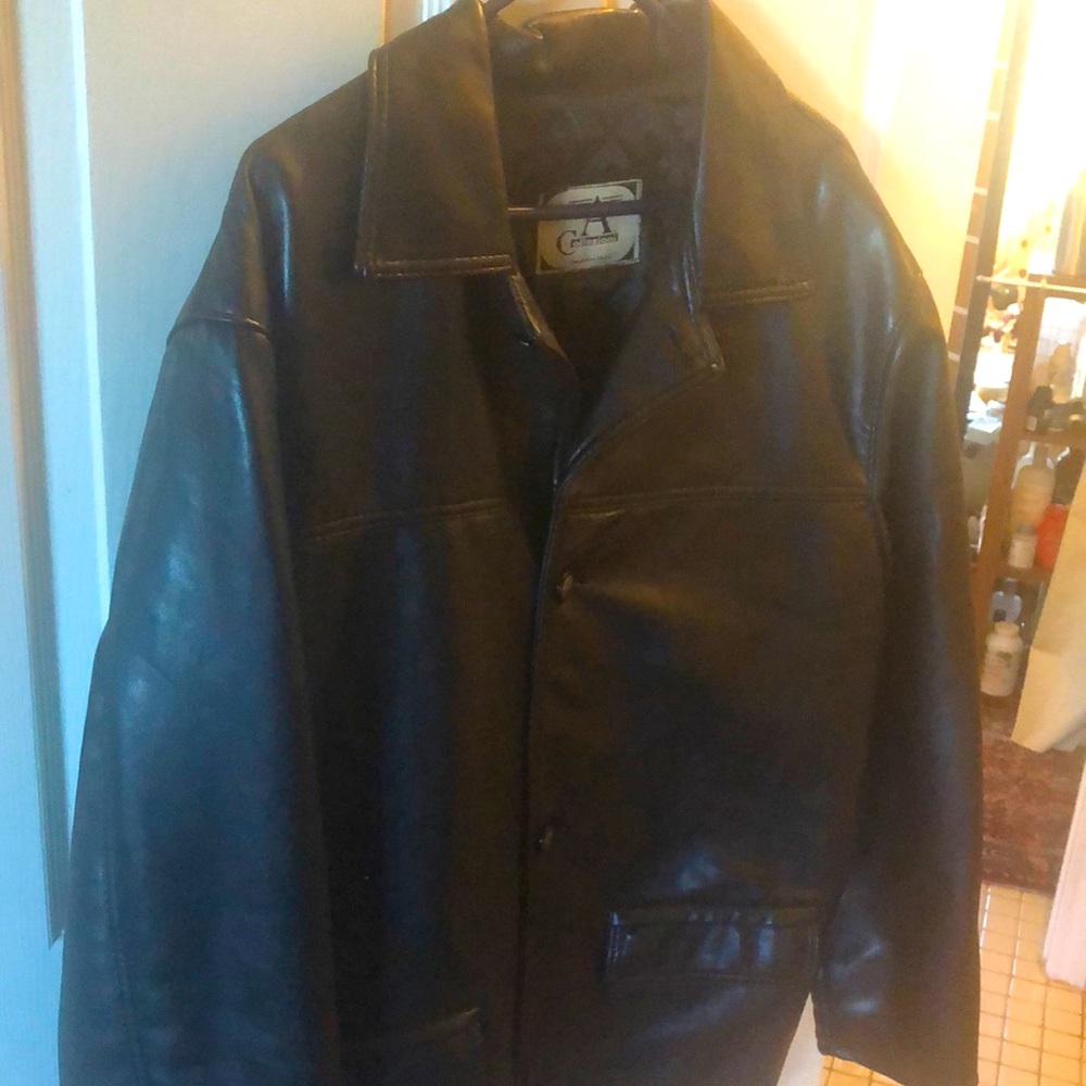 Leather Italian coat not sure brand but quality